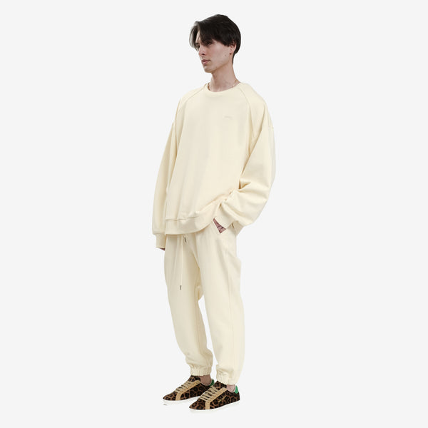 Juun.J Mens Jersey Jogger Pants in Ivory