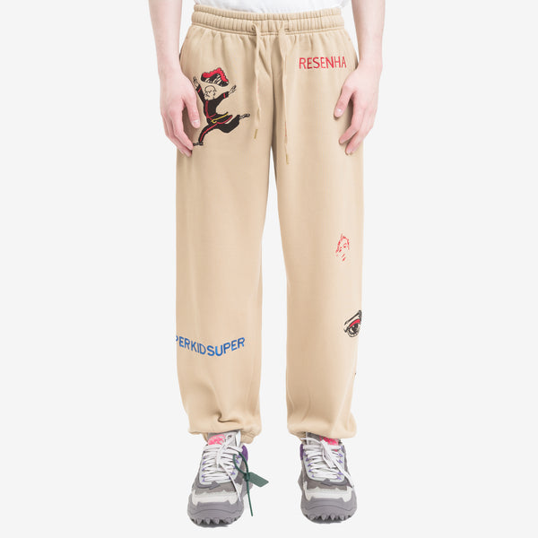 Mens KidSuper Joggers - Super Sweatpants in Tan