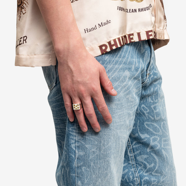 Bleue Burnham Rose Garden Signet Yellow Ring in Sterling Silver