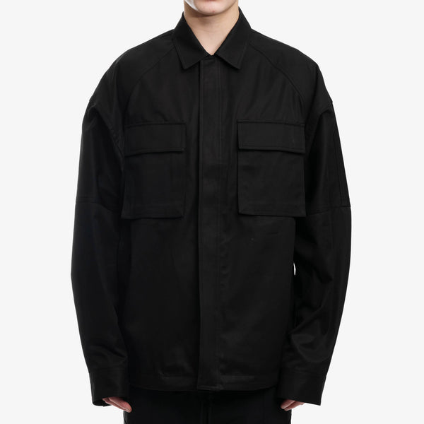Juun.J Mens Front Pocket Shirt Jacket in Black