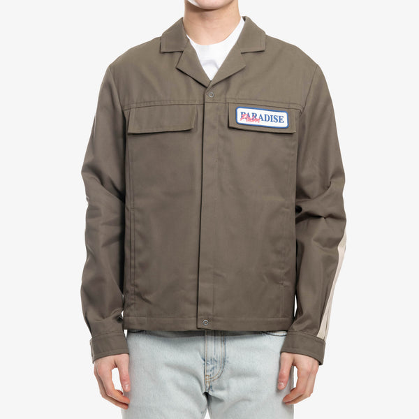 Palm Angels Mens Paradise Coach Jacket in Military