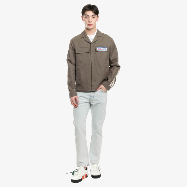 Palm Angels Mens Paradise Coach Jacket in Military