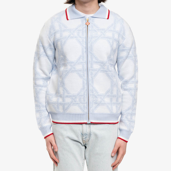 Mens Casablanca Le Monogramme D'Osier Zip Cardigan