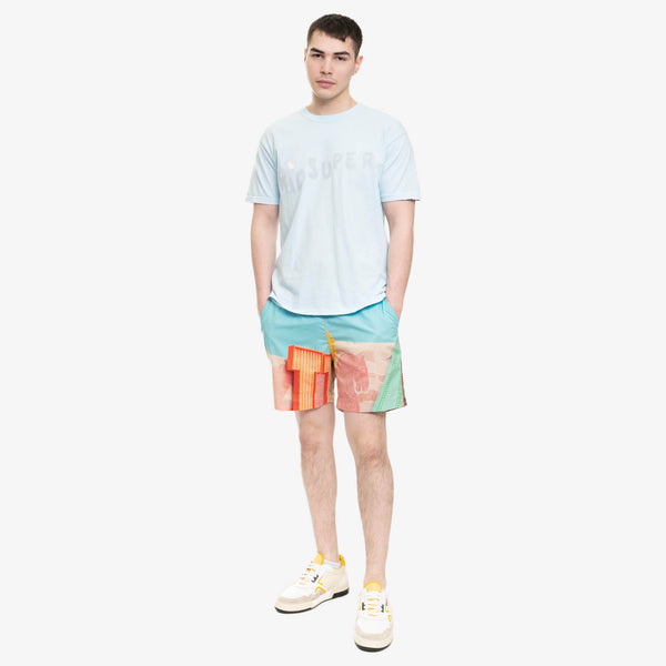 Mens KidSuper Tee - Kidsuper Wave Tee in Aqua