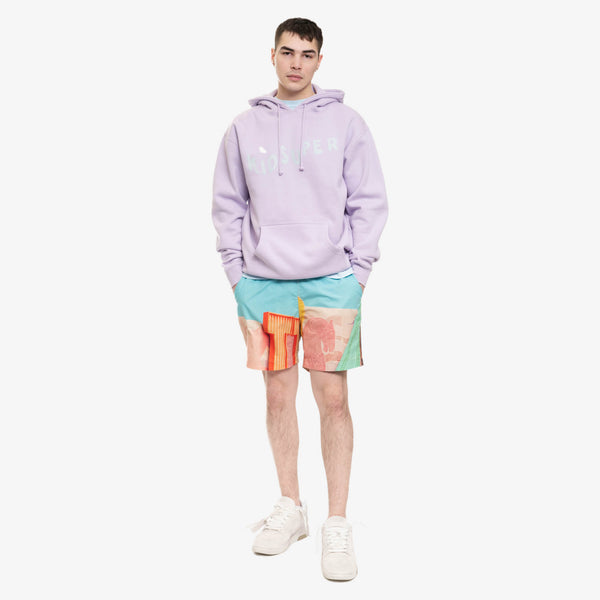 Mens KidSuper Hoodie - Kidsuper Wave Hoody in Lilac