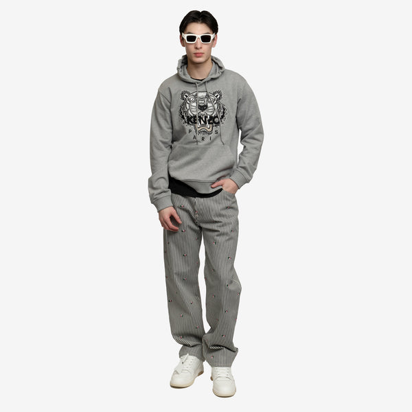 KENZO Mens Classic Tiger Hoody in Pearl Grey