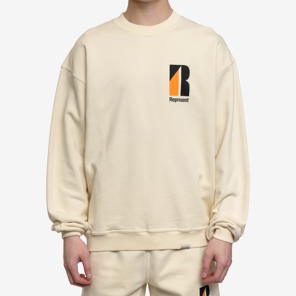 Represent Clothing Brand Decade of Speed Sweatshirt in Cream