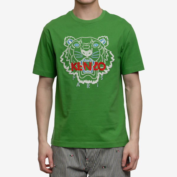 KENZO Mens Classic Green Tiger T-Shirt in Grass Green