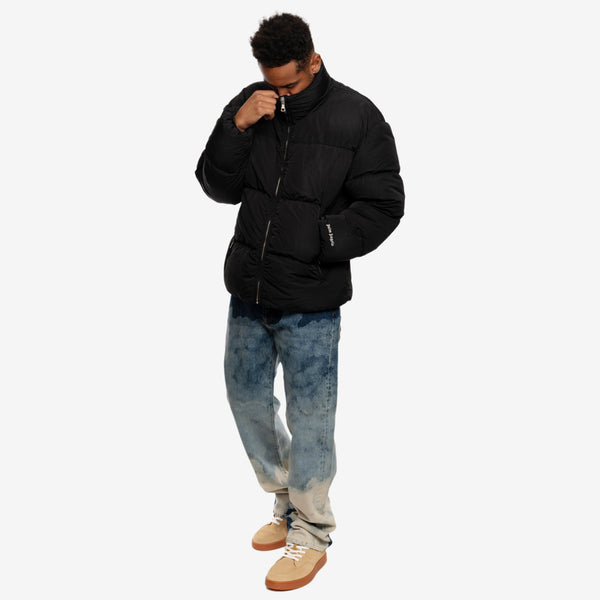 Palm Angels Puffer Cloudy Wash Down Jacket in Black