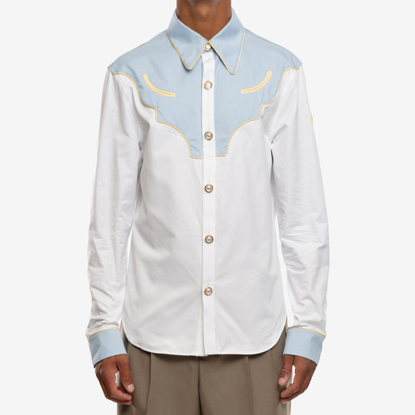 Men Casablanca Western Shirt in Light Blue