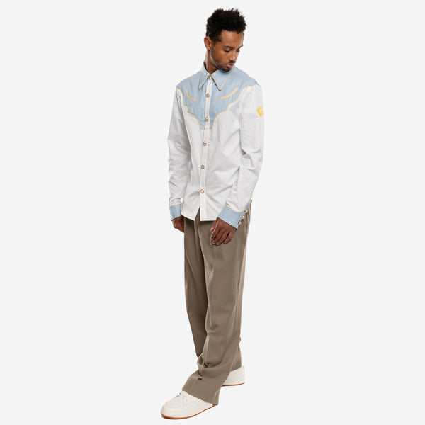 Men Casablanca Western Shirt in Light Blue