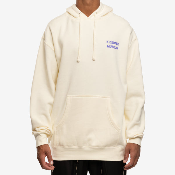Mens KidSuper Hoodie - Script Logo Hoody in Cream
