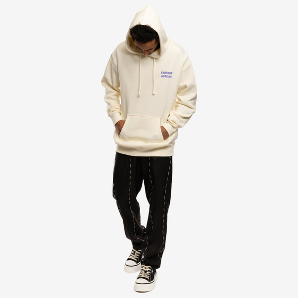 Mens KidSuper Hoodie - Script Logo Hoody in Cream