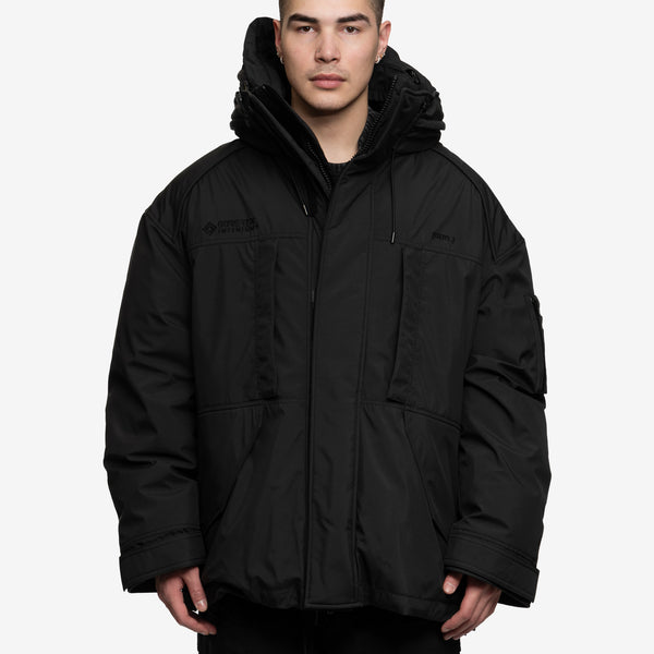 Juun.J Mens Goretex Mid-Length Down Parka in Black