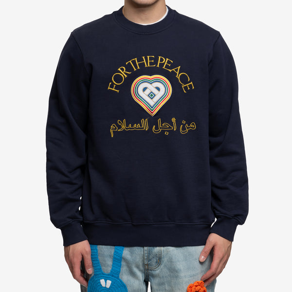 Men Casablanca Sweater For the Peace Sweatshirt in Navy