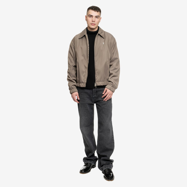 AMI Paris Coat for Men ADC Zipped Jacket in Taupe