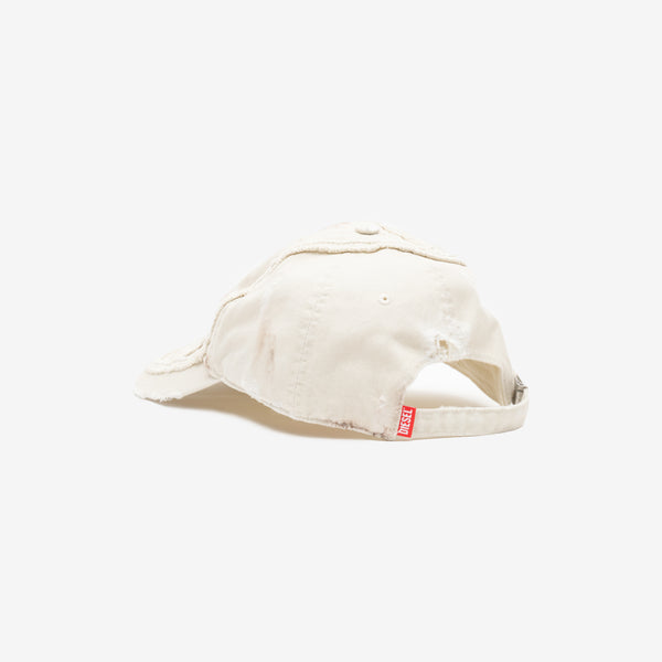 DIESEL Brand Unisex Destroyed Denim Cap in Off White
