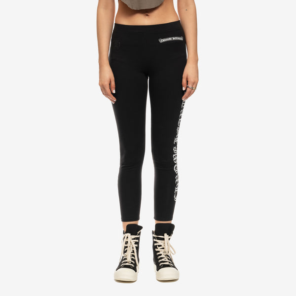 Chrome Hearts Womens CH Scroll Script Leggings in Black