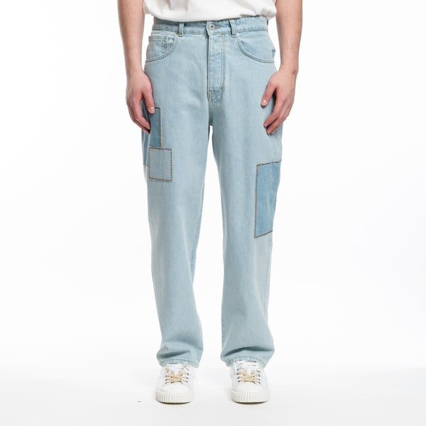 Drôle de Monsieur Mens Le Jean Patchwork in Blue