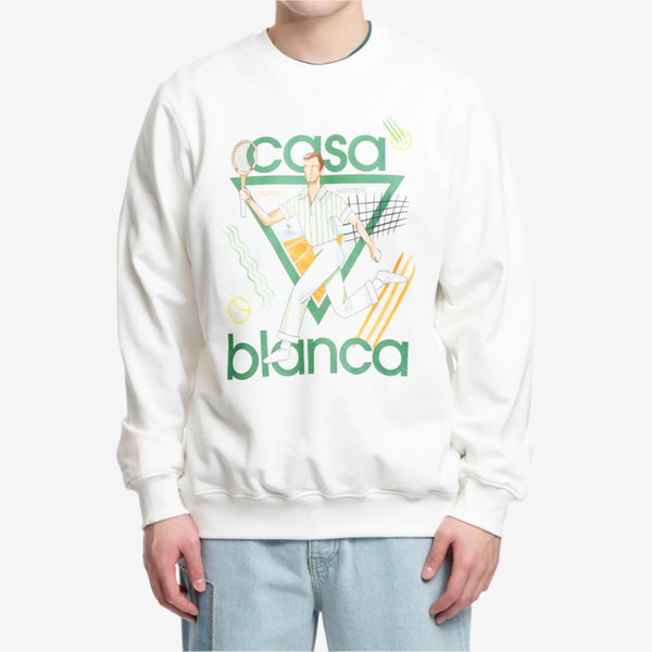 Men Casablanca Le Jeu Sweatshirt in Off White