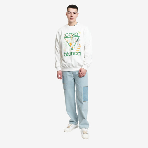 Men Casablanca Le Jeu Sweatshirt in Off White