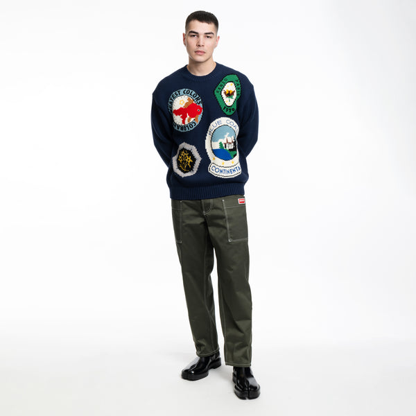 KENZO Mens Travel Sweater in Navy