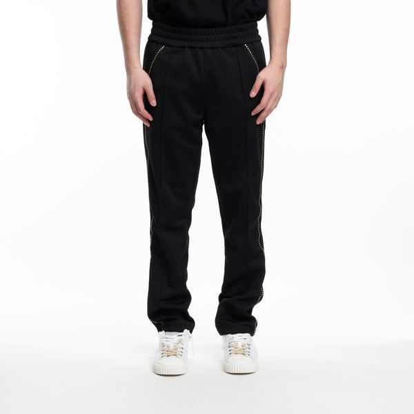 Palm Angels Mens Monogram Stud Track Pants in Black