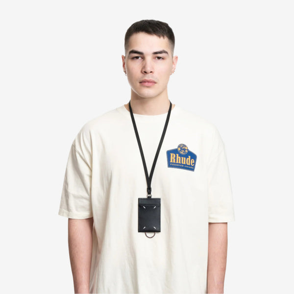 Maison Margiela Black Card Holder Key Ring for Men and Women