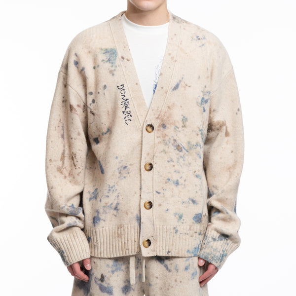 Mens Dom Rebel Knit Creator Cardigan in Beige