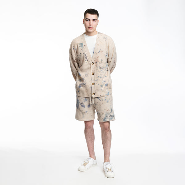 Mens Dom Rebel Knit Creator Cardigan in Beige