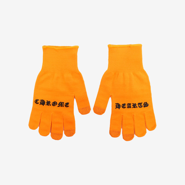 Chrome Hearts Checkmate Work Gloves in Orange