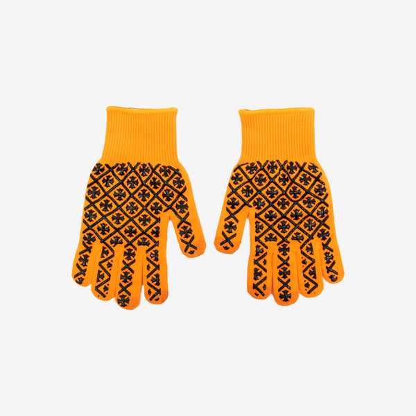 Chrome Hearts Checkmate Work Gloves in Orange