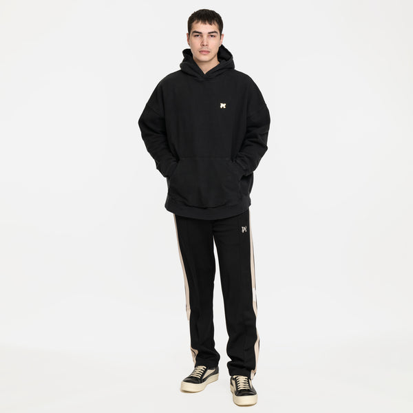 Palm Angels Hoodie Back Burning Monogram Hoody in Black