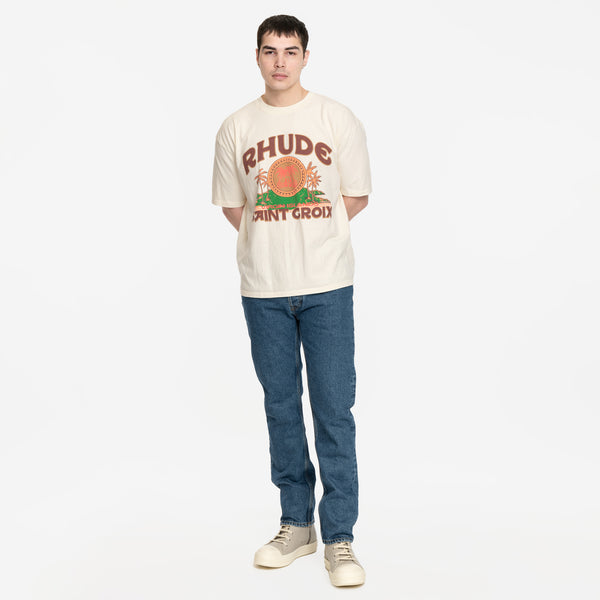Rhude - Saint Croix T-Shirt in Vintage White