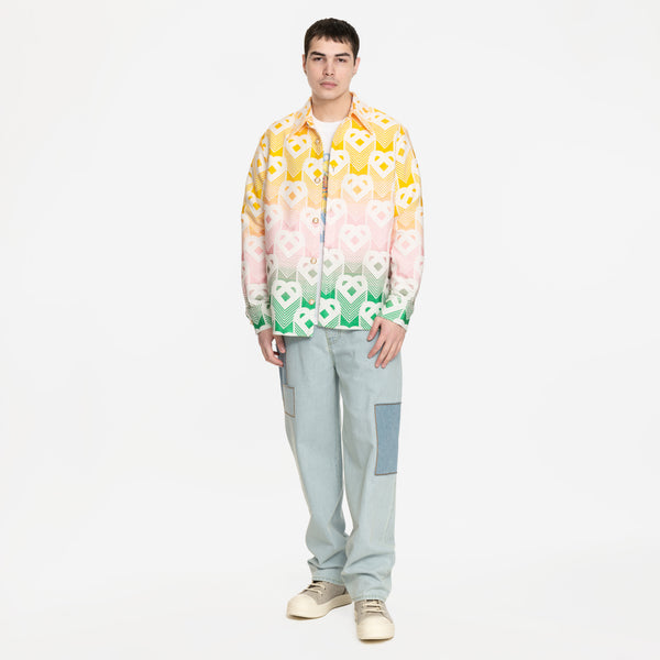 Men Casablanca Gradient Jacquard Shacket in Multi