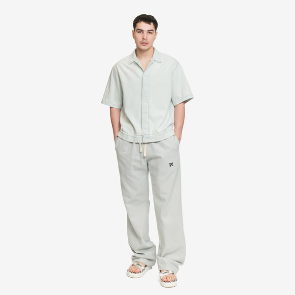 Palm Angels Mens Monogram Travel Pants in Light Grey