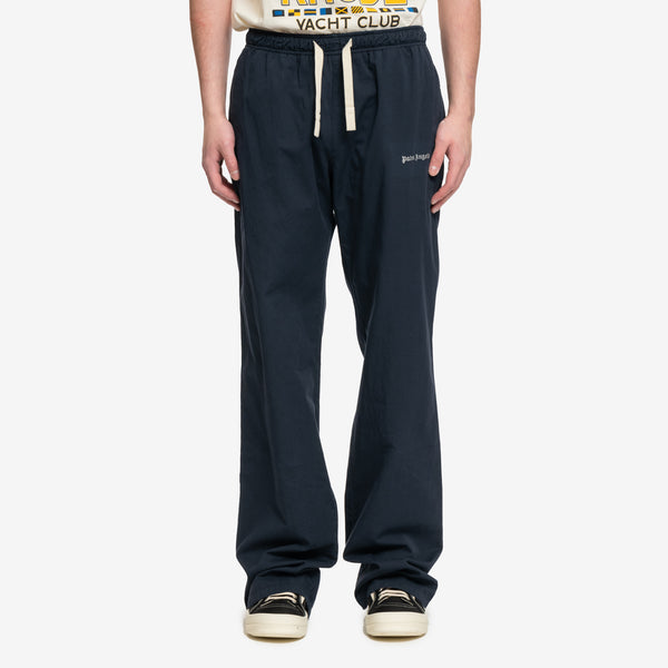 Palm Angels Mens Classic Logo Travel Pants in Navy