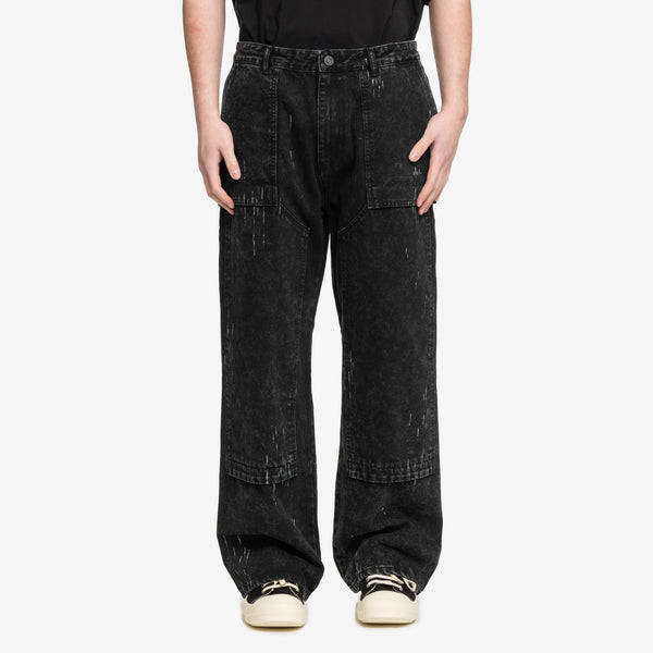 Mens Juun.J Loose Fit Painter Jeans in Black