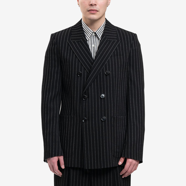 AMI Paris Blazer for Men Double Breasted Stripe Wool Jacket