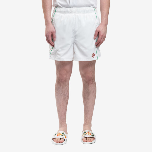 Men Casablanca Shorts Nylon Laser Cut Track Shorts in White