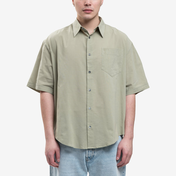 AMI Paris for Men Boxy Fit SS Pocket Shirt in Sage