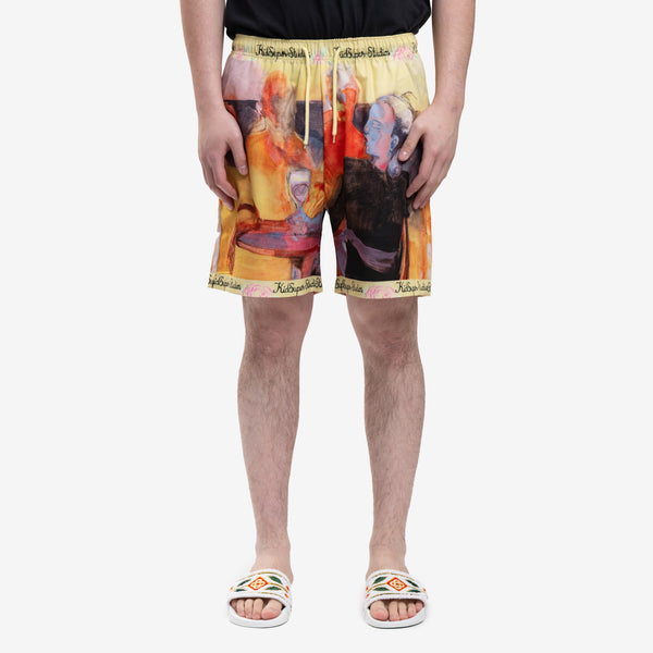 Mens KidSuper Printed Shorts in Yellow