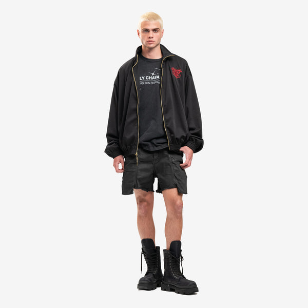 Men Willy Chavarria Topo Chico Mesh Jacket in Black