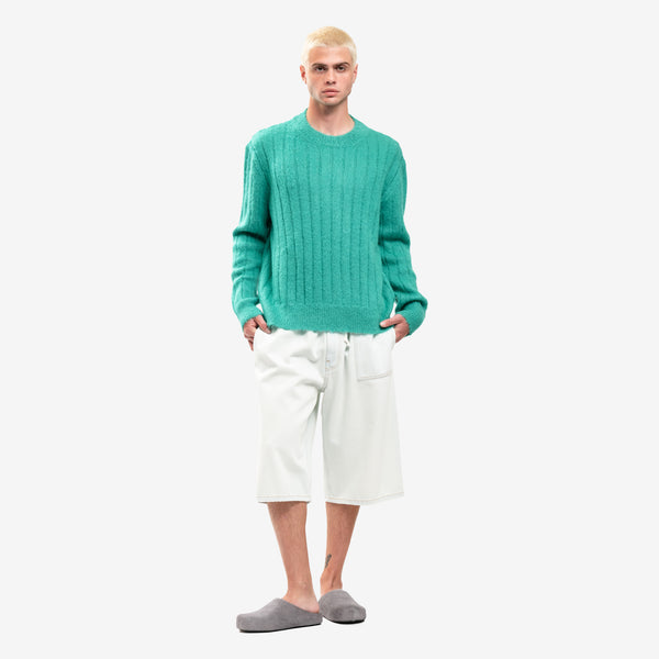Mens MARNI Fuzzy Wuzzy Knit Sweater in Sea Green