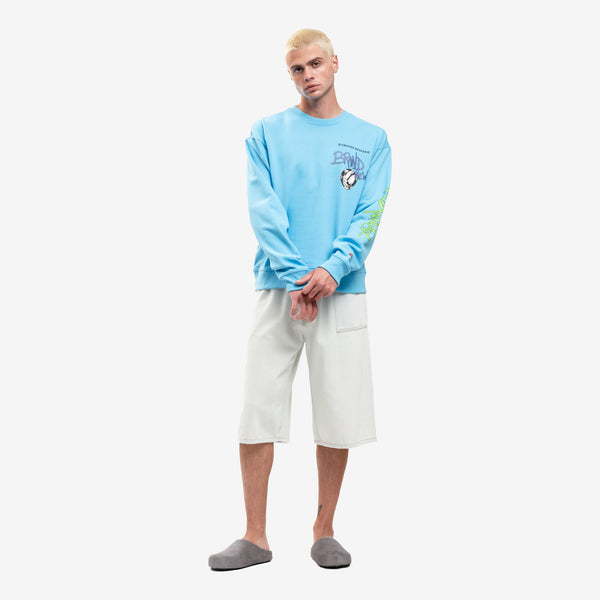 Chrome Hearts Men's Mattyboy Brain New Sweatshirt in Blue