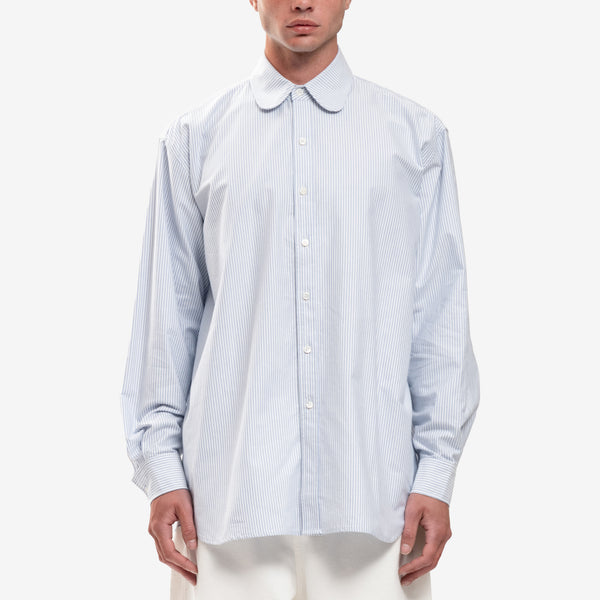 Men Willy Chavarria Regular Club Collar Shirt in Sky Blue