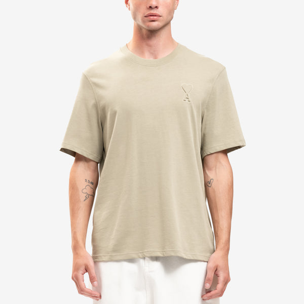 AMI Paris Tee for Men Embossed ADC T-Shirt in Sage