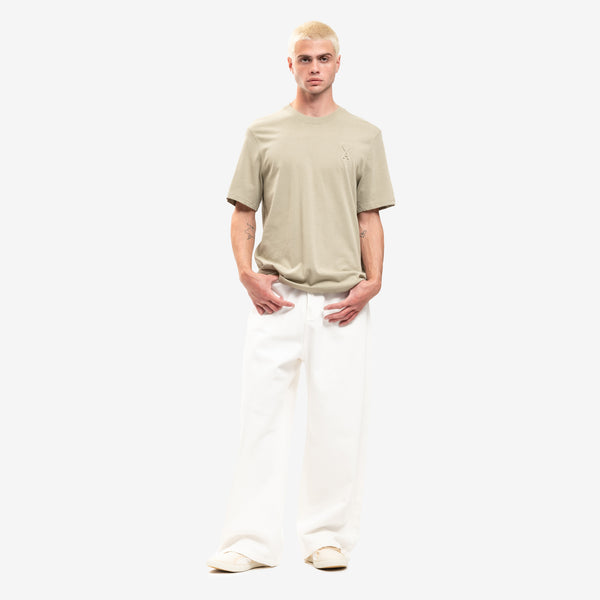 AMI Paris Tee for Men Embossed ADC T-Shirt in Sage