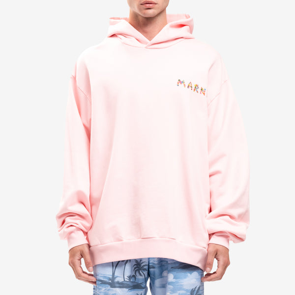 Mens MARNI Hoodie - Collage Bouquet Hoody in Magnolia