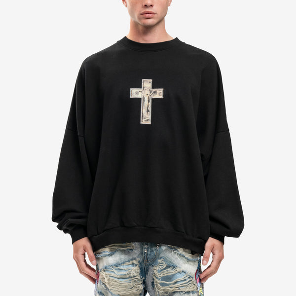 Men Willy Chavarria Sweater Hooligan Sweatshirt in Black